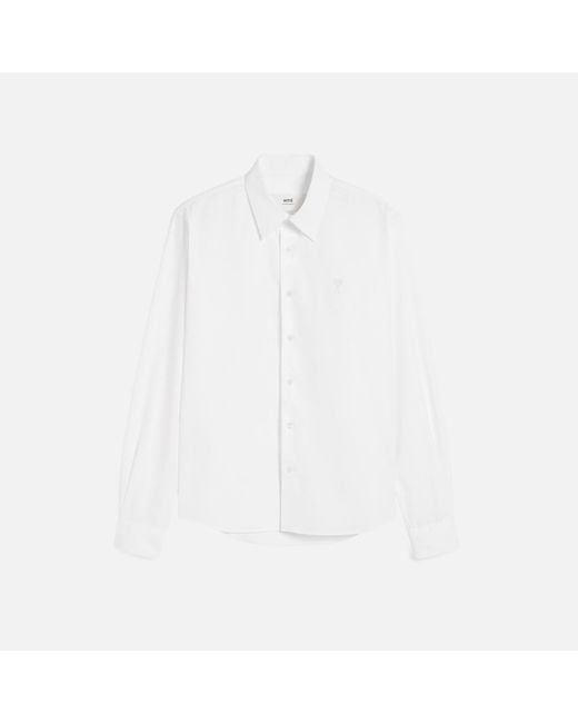 AMI Natural Cotton Ami De Coeur Classic Shirt for men