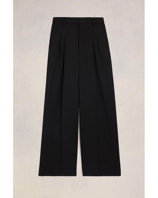 AMI Black High Waist Large Trousers for men