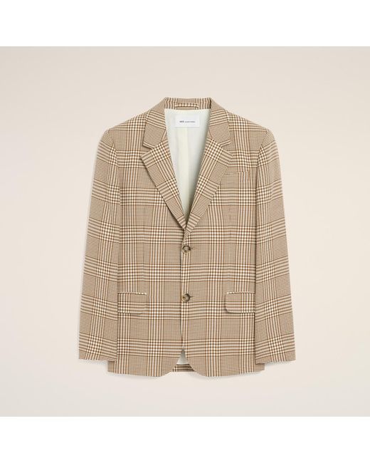 AMI Natural Wool Prince Of Wales Straight Jacket for men