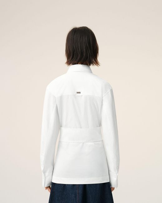 AMI Natural Cotton Sharp Collar Fitted Shirt