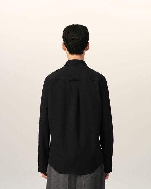 AMI Black Wool Shirt for men
