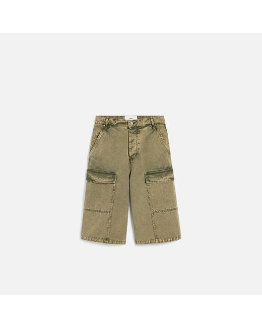 AMI Grüne Cargo-Bermudashorts Aus Baumwolle in Green für Herren