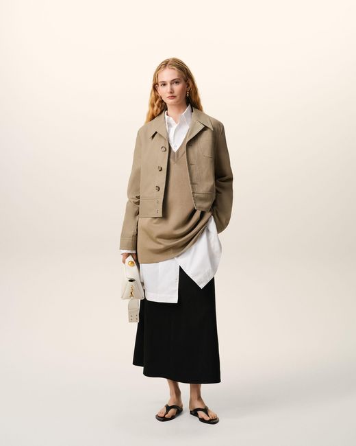AMI Natural Cotton Buttoned Jacket