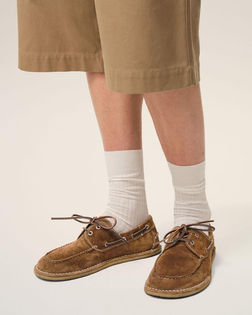 AMI Natural Cow Leather Boat Shoes