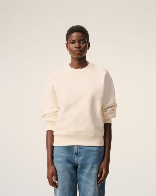 AMI Natural Cotton Embossed Ami De Coeur Sweatshirt