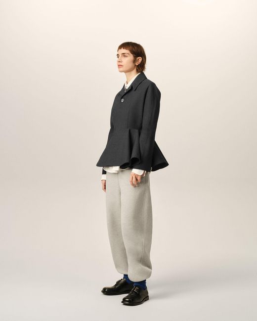 AMI Black Peplum Wool Jacket