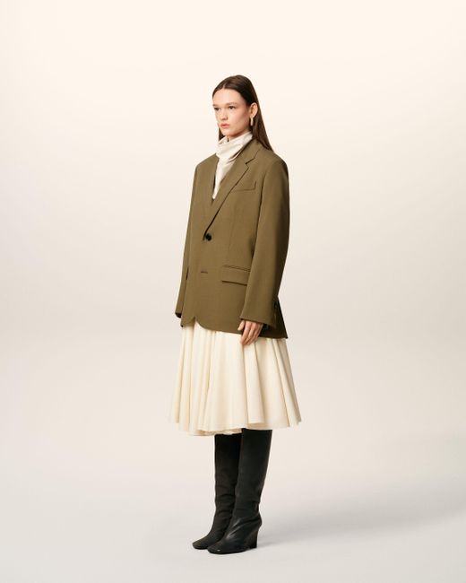 AMI Natural Wool Loose Single Breasted Jacket