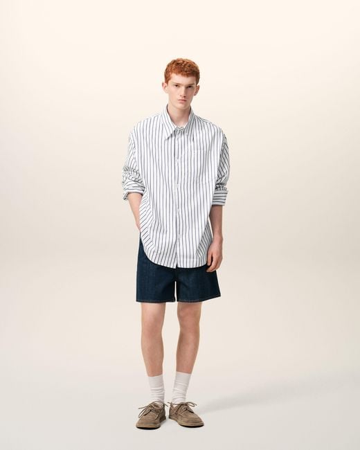 AMI Multicolor Striped Cotton Ami De Coeur Wide Shirt