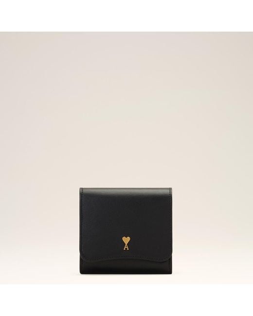 AMI Natural Paris Paris Cowhide Leather Compact Wallet