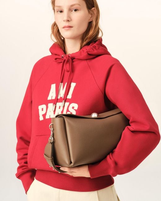 AMI Natural Medium Cow Leather Carrousel Bag