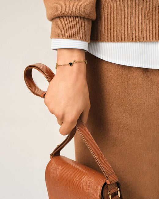 AMI Natural Brass Bracelet With Hammered Ami De Coeur