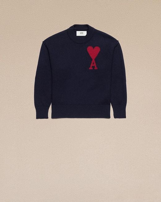 AMI Blue Ami De Coeur Sweater