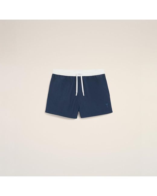 AMI Blue Nylon Short Swimsuit for men