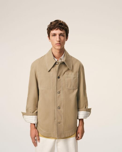 AMI Natural Cotton Worker Buttoned Jacket