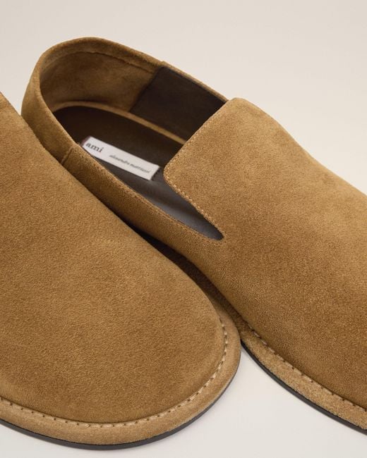 AMI Natural Cow Leather Midi Slippers