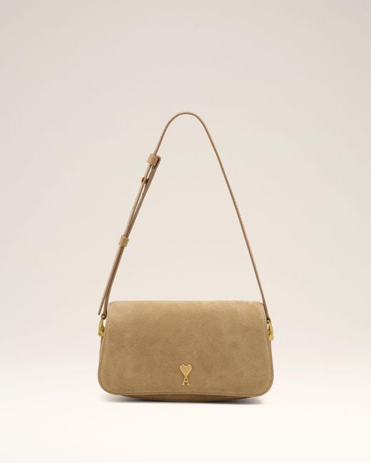 AMI Natural Cow Leather Shoulder Paris Paris Bag