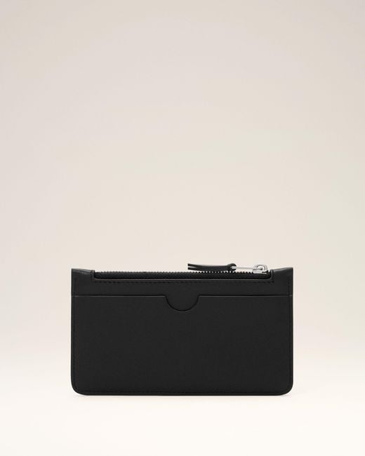 AMI Black Zipped Cowhide Leather Card Holder With Ami De Coeur