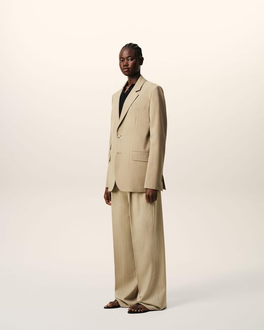 AMI Natural New Wool Single Breasted Boxy Jacket