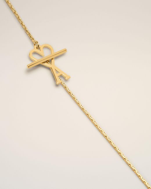 AMI Natural Brass Chain Necklace With Ami De Coeur