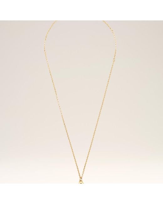 AMI Natural Brass Hammered "0" Pendant Necklace