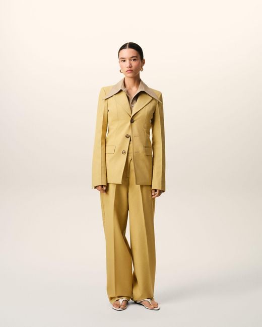 AMI Metallic New Wool Single Breasted Fitted Jacket