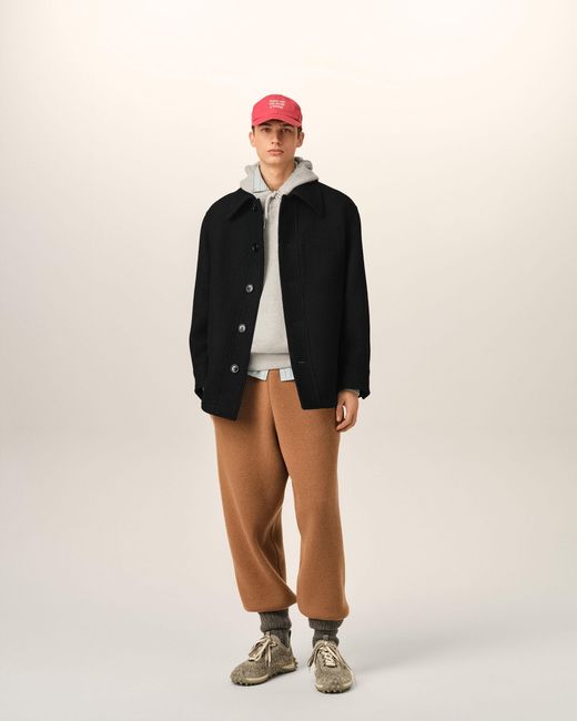 AMI Black Wool Button-Down Jacket