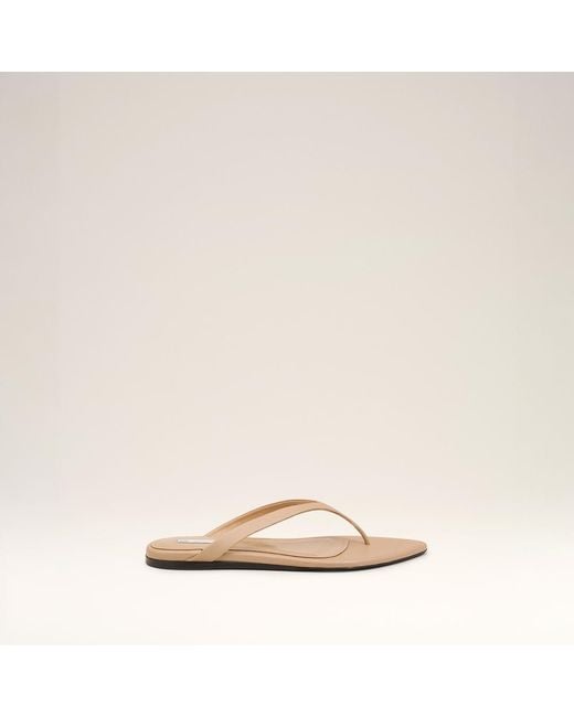 AMI Natural Lamb Leather Pointed Toe Flip Flops