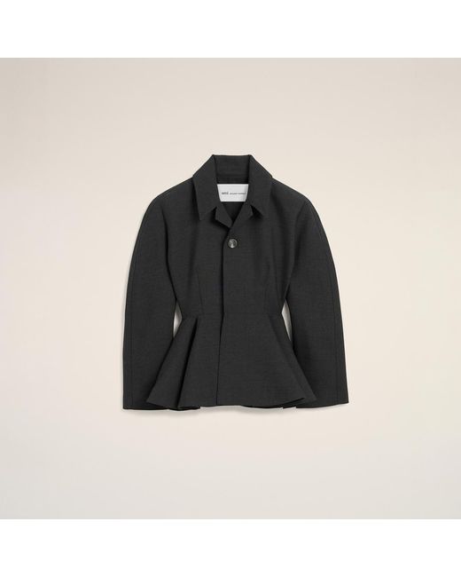 AMI Black Peplum Wool Jacket