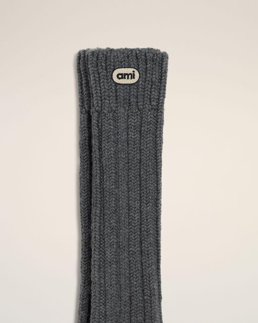 AMI Natural Wool Socks With Ami Patch