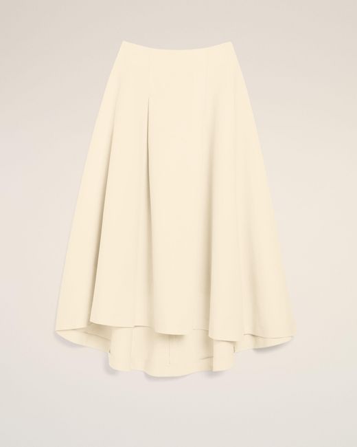 AMI Natural A-Line Cotton And Linen Skirt