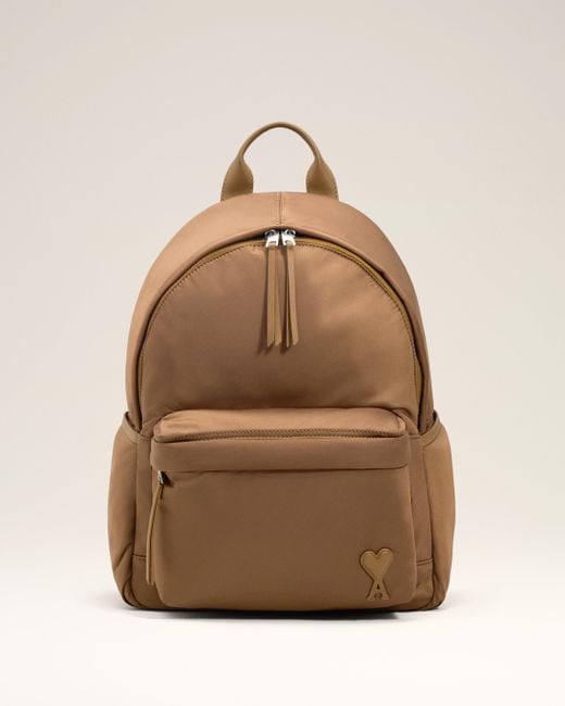 AMI Natural Nylon Canvas Marcel Backpack