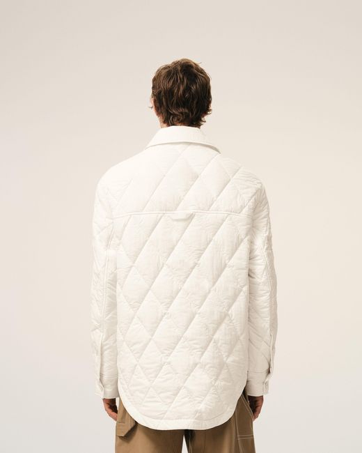 AMI Natural Nylon Padded Buttoned Jacket