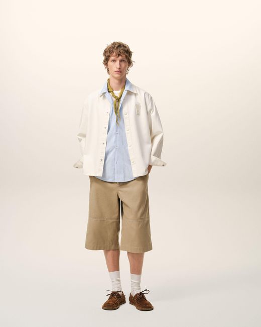AMI Natural Cotton Worker Bermuda Shorts for men