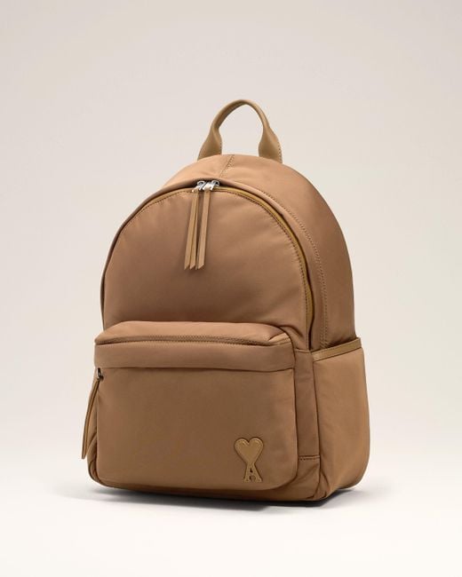 AMI Natural Nylon Canvas Marcel Backpack