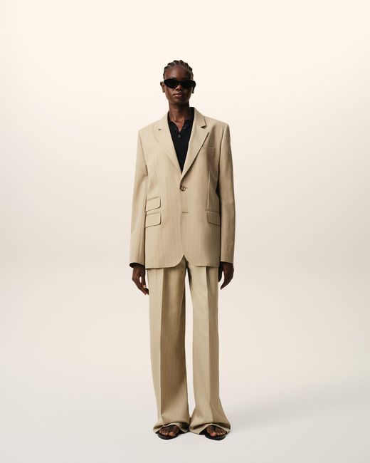 AMI Natural New Wool Single Breasted Boxy Jacket