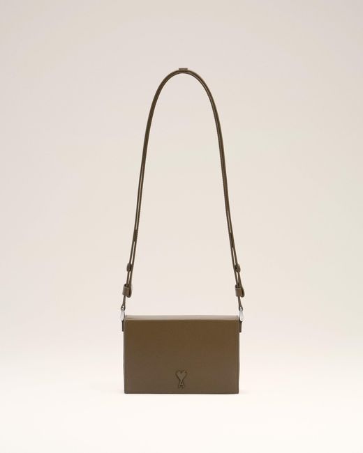 AMI Natural Smooth Leather Ami De Coeur Lunch Box Bag