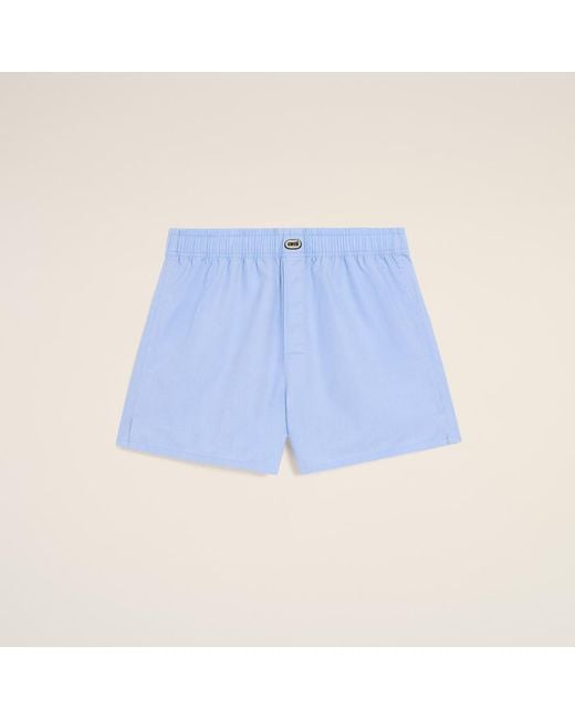 AMI Blue Cotton Boxer With Ami Patch for men