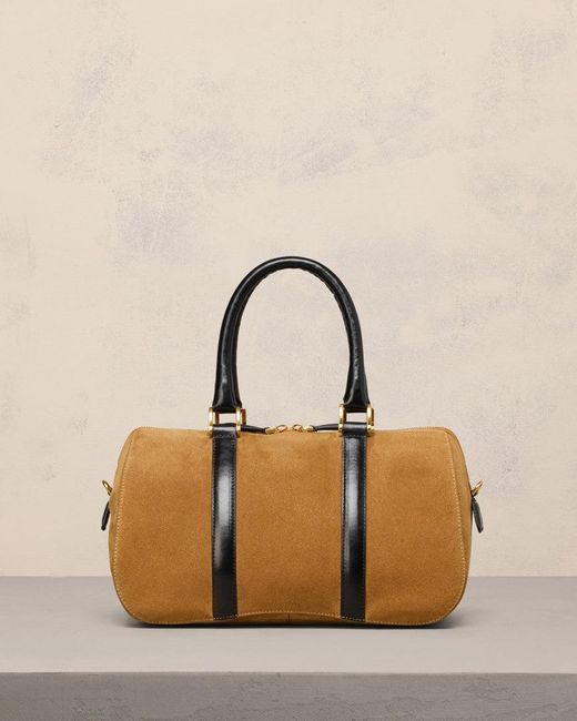 AMI Natural Suede Leather Boston Bag