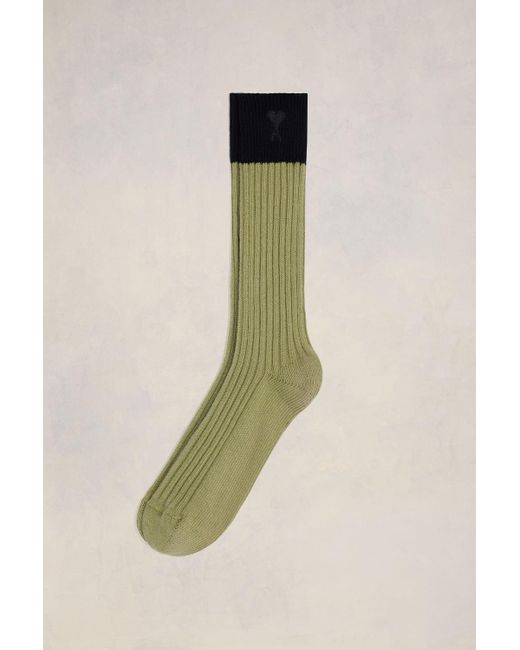 AMI Green Two Tones Ami De Coeur Socks for men
