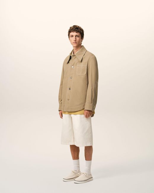 AMI Natural Cotton Worker Buttoned Jacket