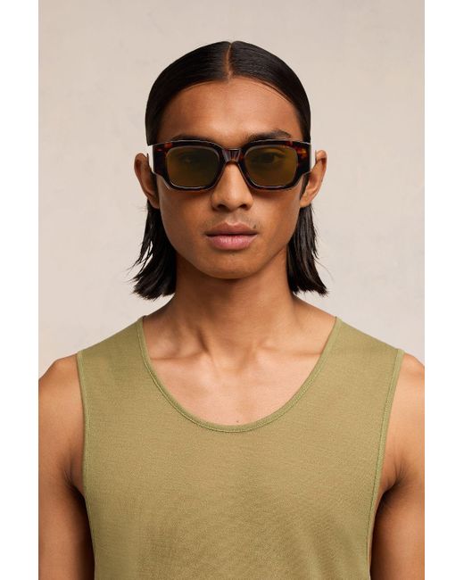 AMI Brown Classical Ami De Coeur Sunglasses for men