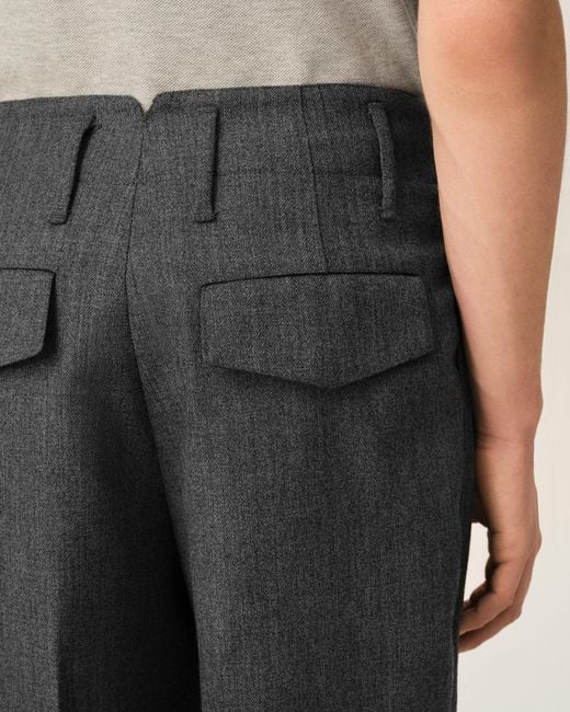 AMI Gray Two-Pleats Wool Trousers for men
