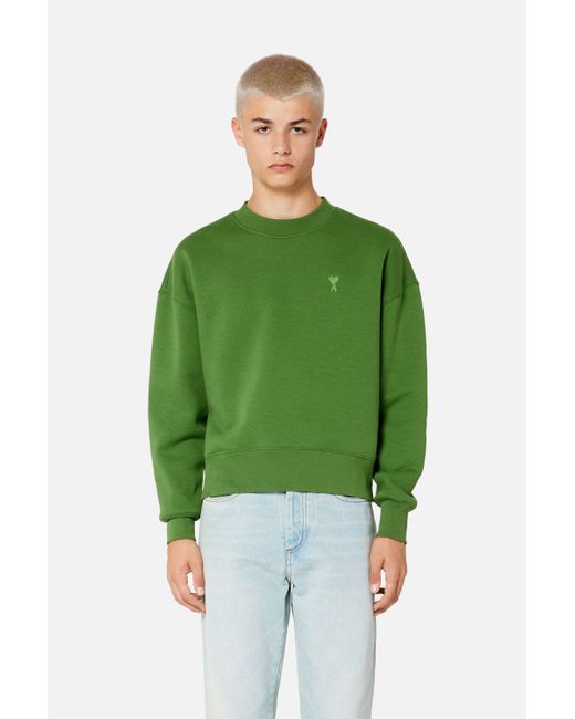 Ami Paris Ami De Coeur Sweatshirt in Green for Men | Lyst