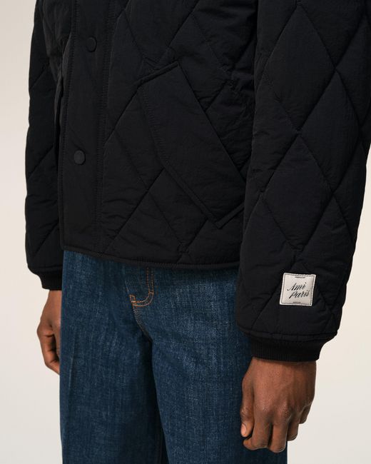 AMI Black Nylon Padded Jacket