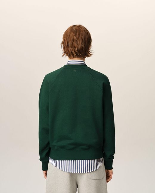 AMI Green Cotton "Don'T Forget To Love" Sweatshirt