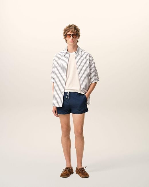 AMI Blue Nylon Short Swimsuit for men