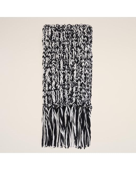 AMI Multicolor Bicolor And Wool Knit Scarf