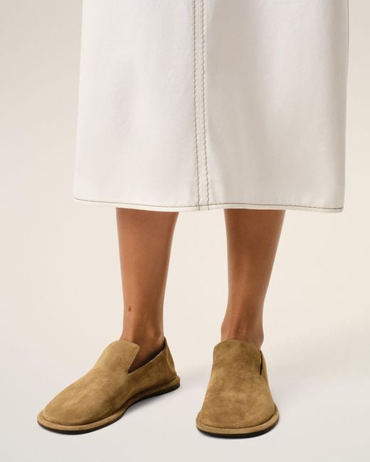 AMI Natural Cow Leather Midi Slippers