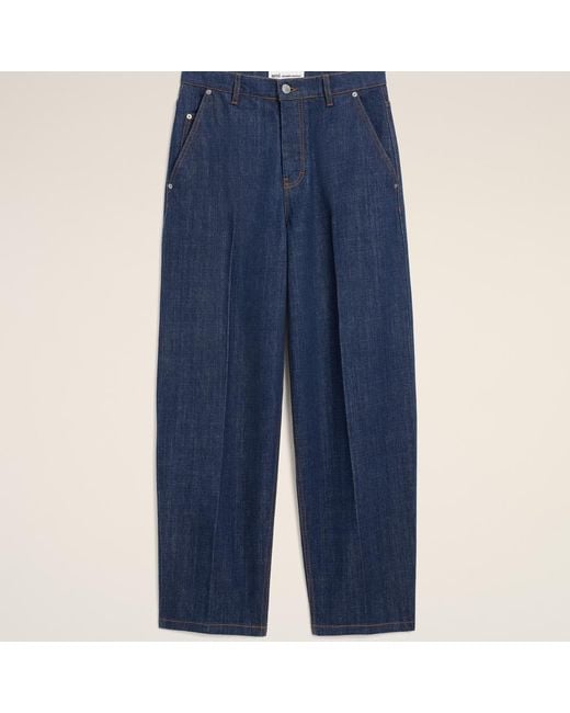 AMI Blue Cotton Balloon Fit Jeans for men