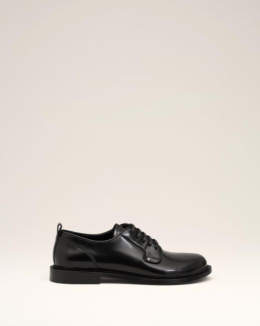 AMI Black Leather Anatomical Toe Derbies for men